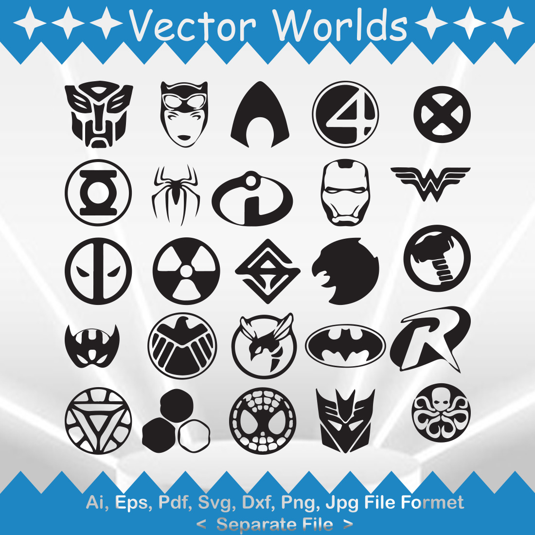 Super Hero's Logo SVG Vector Design cover image.