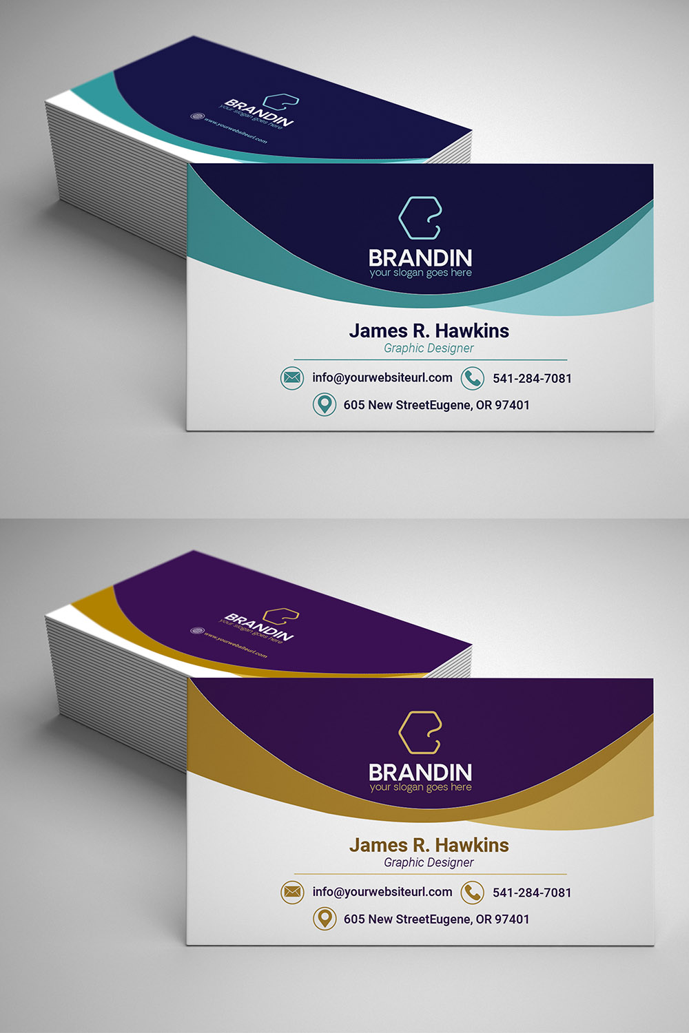 modern business card 4 color variation Bundles 2024 pinterest preview image.