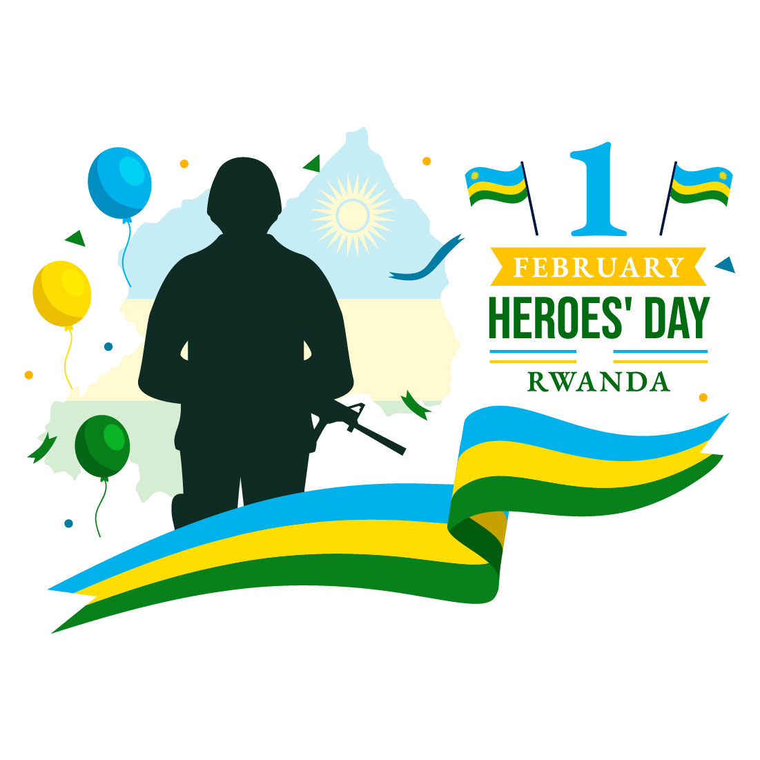 12 Rwanda Heroes Day Illustration preview image.