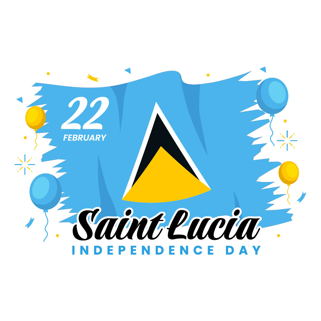 13 Saint Lucia Independence Day Illustration preview image.