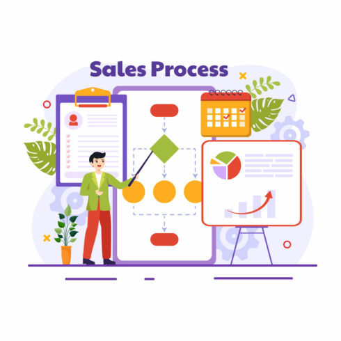 12 Sales Process Illustration cover image.