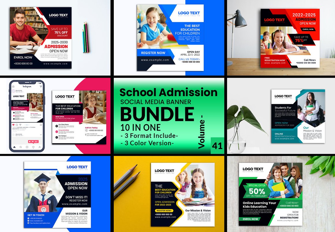 school admission social media post bundle vl 41 235