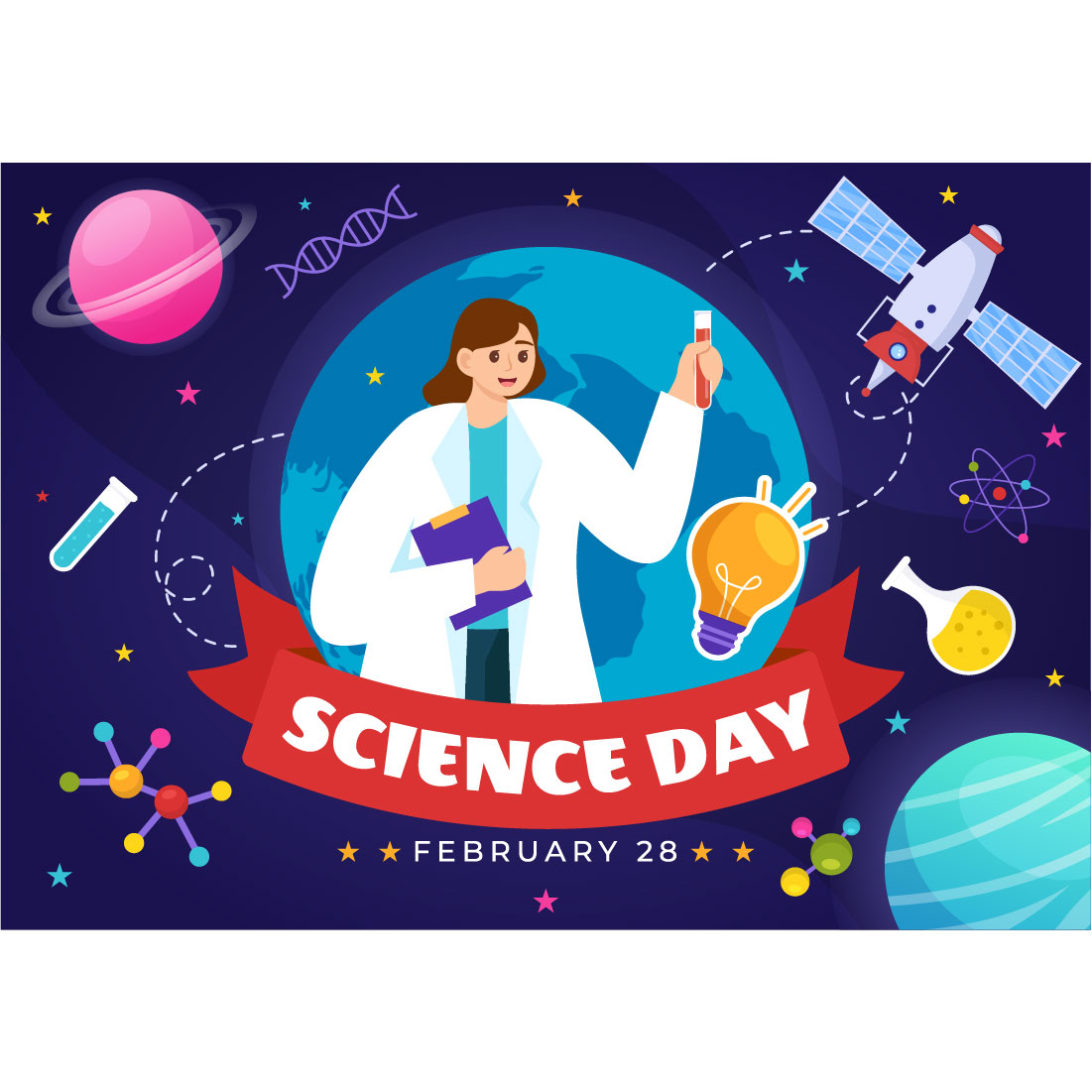 13 National Science Day Illustration cover image.
