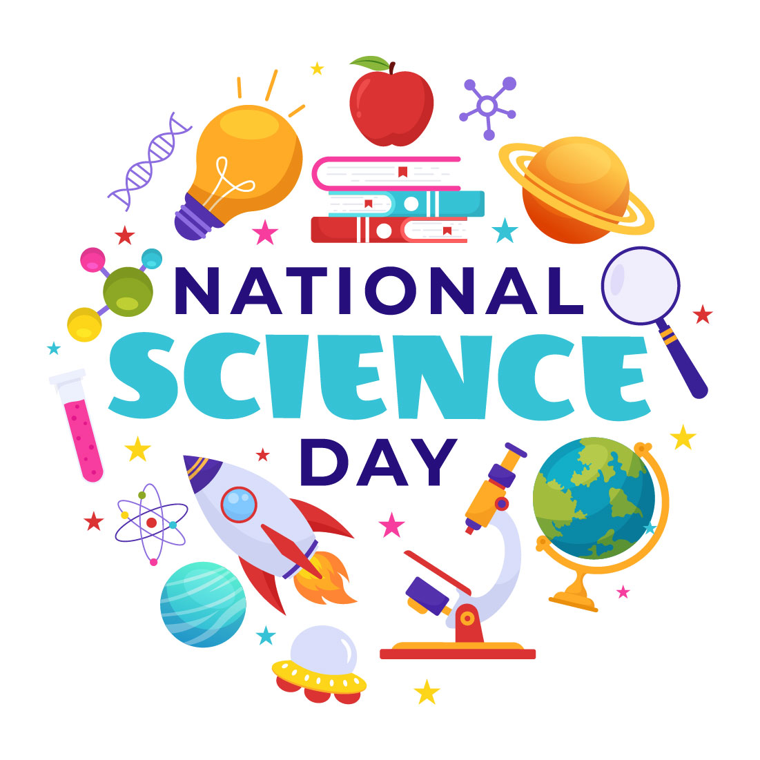 13 National Science Day Illustration preview image.