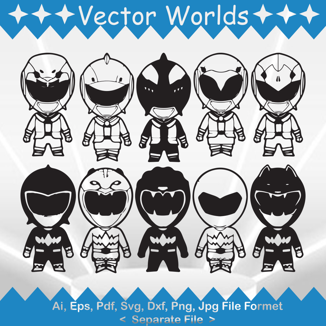 Power Ranger Dress SVG Vector Design preview image.