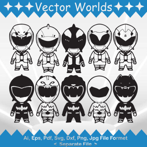 Power Ranger Dress SVG Vector Design cover image.