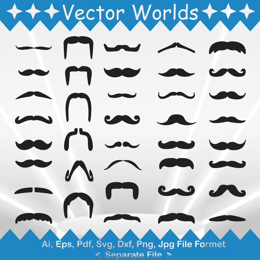 Moustache SVG Vector Design preview image.