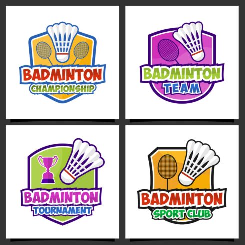 Set Badminton badge logo collection - $5 cover image.