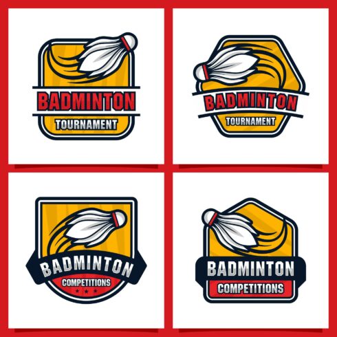 Set Badminton competition logo collection - $6 cover image.