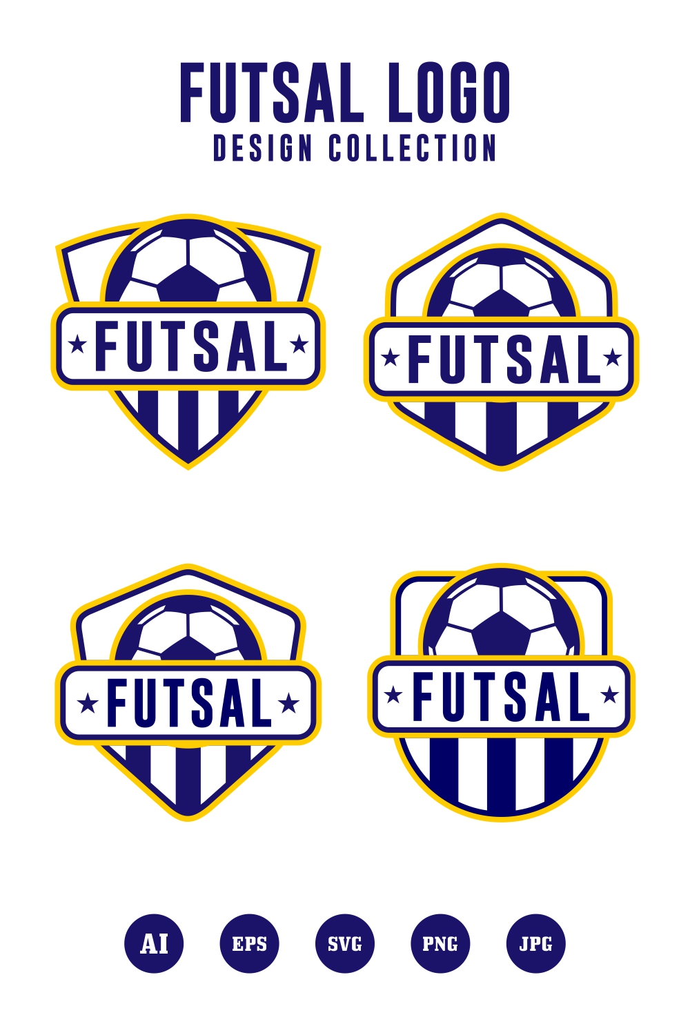 Set futsal logo design collection - $5 pinterest preview image.