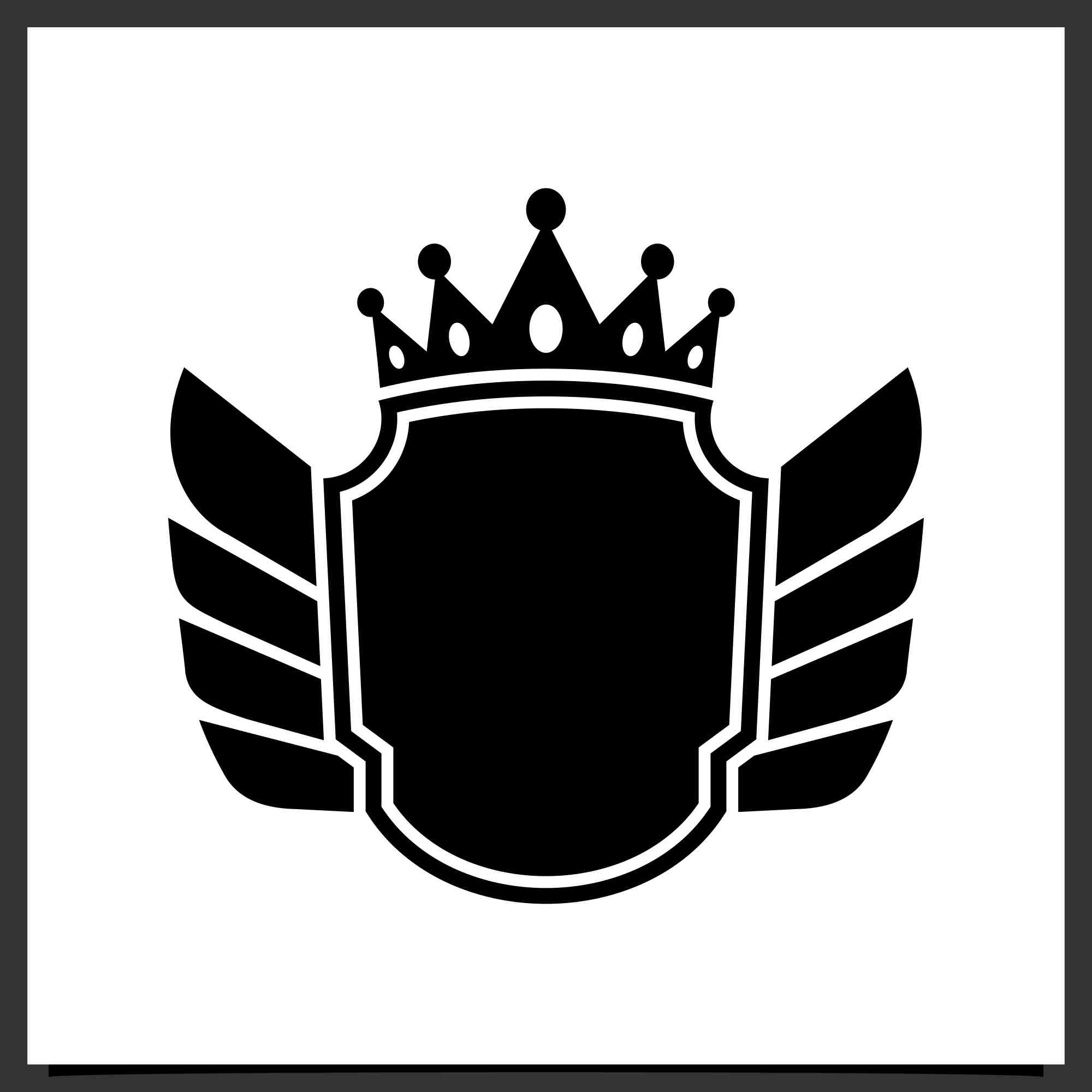 Sheild wing crown vector design collection - $4 preview image.