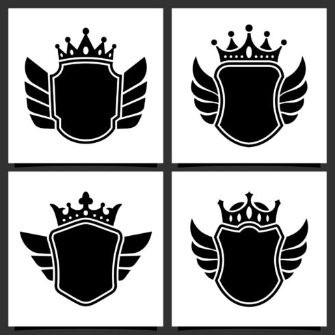 Sheild wing crown vector design collection - $4 cover image.