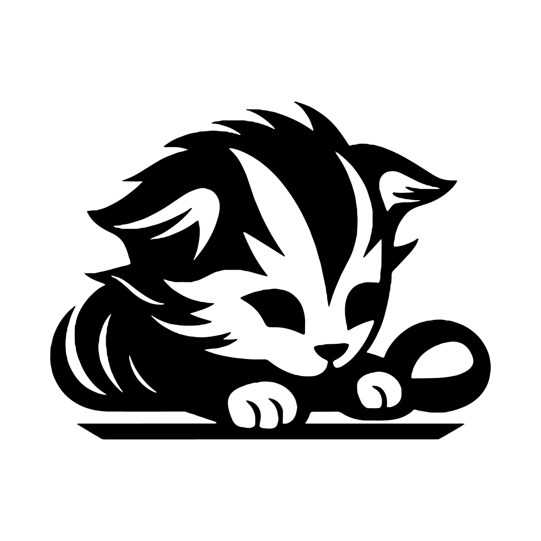 Simple Flat Cat Logo Illustration preview image.