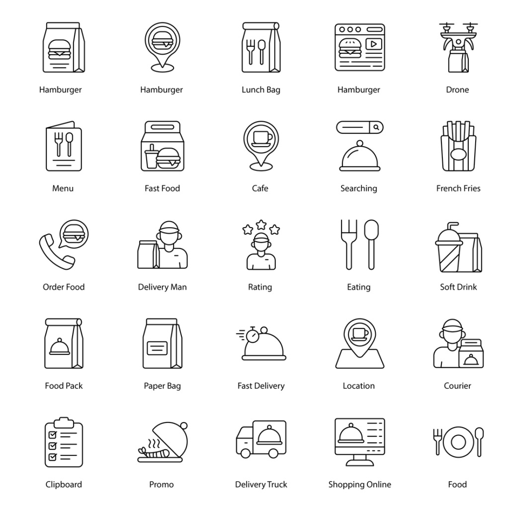food catering icon design - masterbundles Images High... Food Delivery Icon Set - MasterBundles