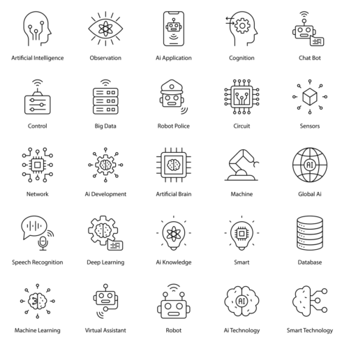 Artificial Intelligence Icon Set cover image.