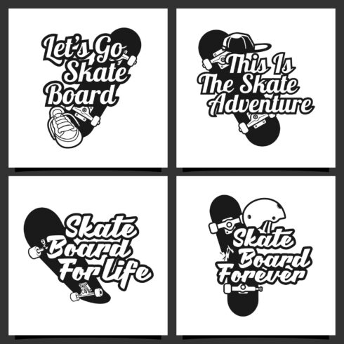 Skateboard qoutes logo vector design collection - $8 cover image.