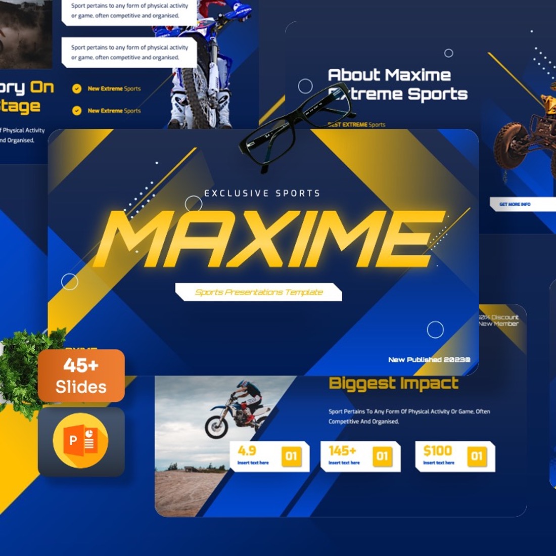 Maxime - Sports Powerpoint Templates cover image.