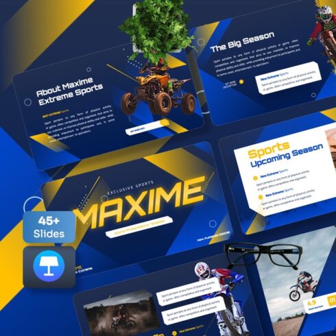 Maxime - Sports Keynote Templates cover image.