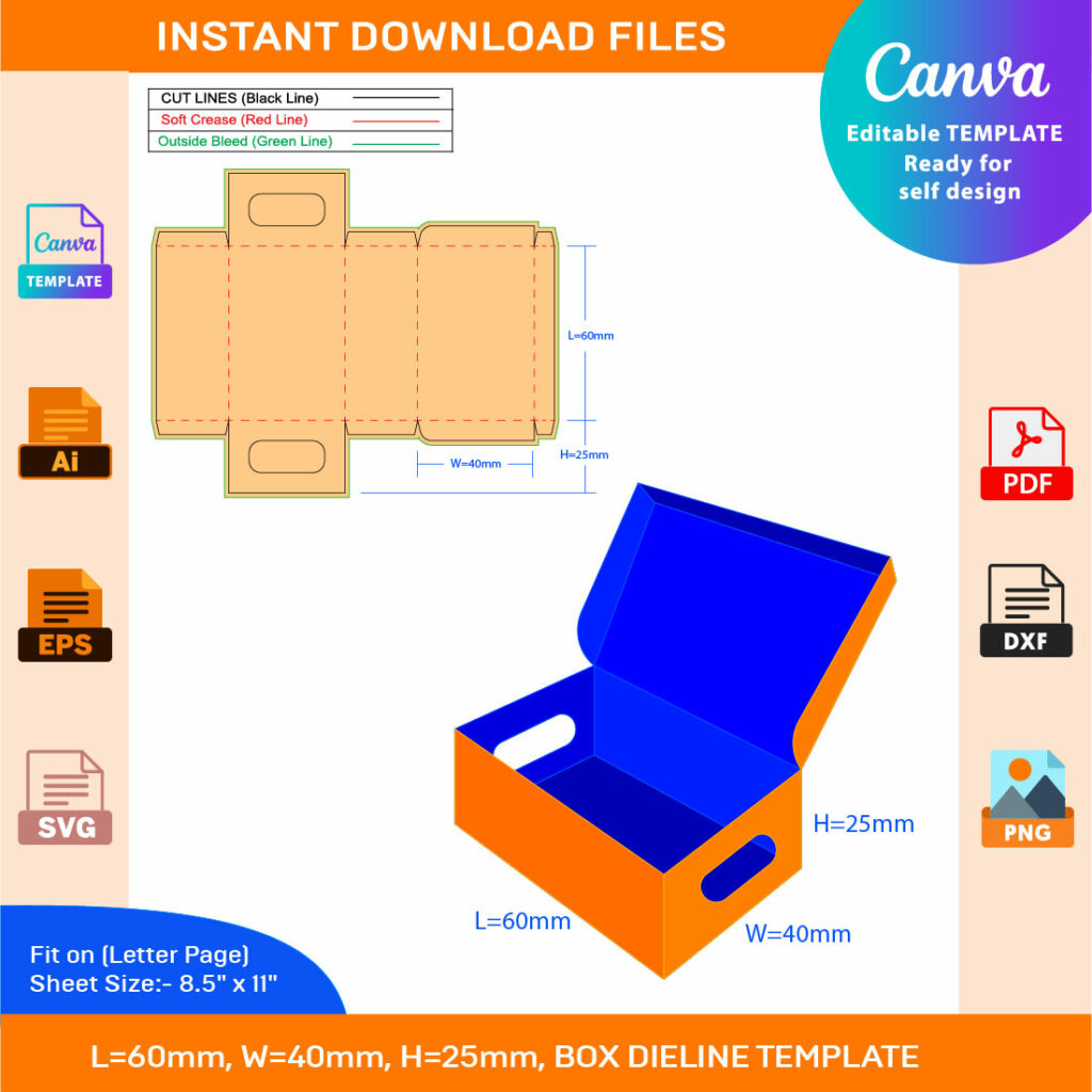 Storage Box Template svg png dxf Dieline Template - MasterBundles