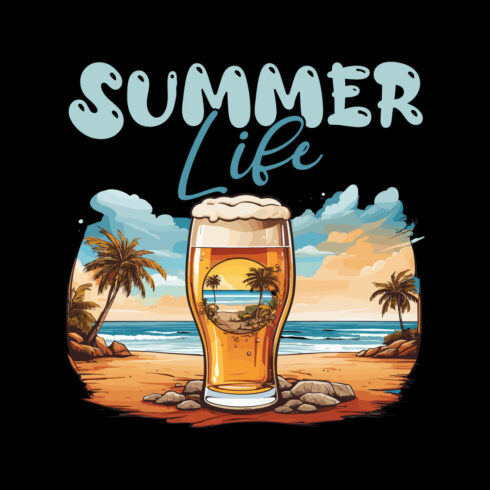 Summer Beer Beach T-shirt Design cover image.