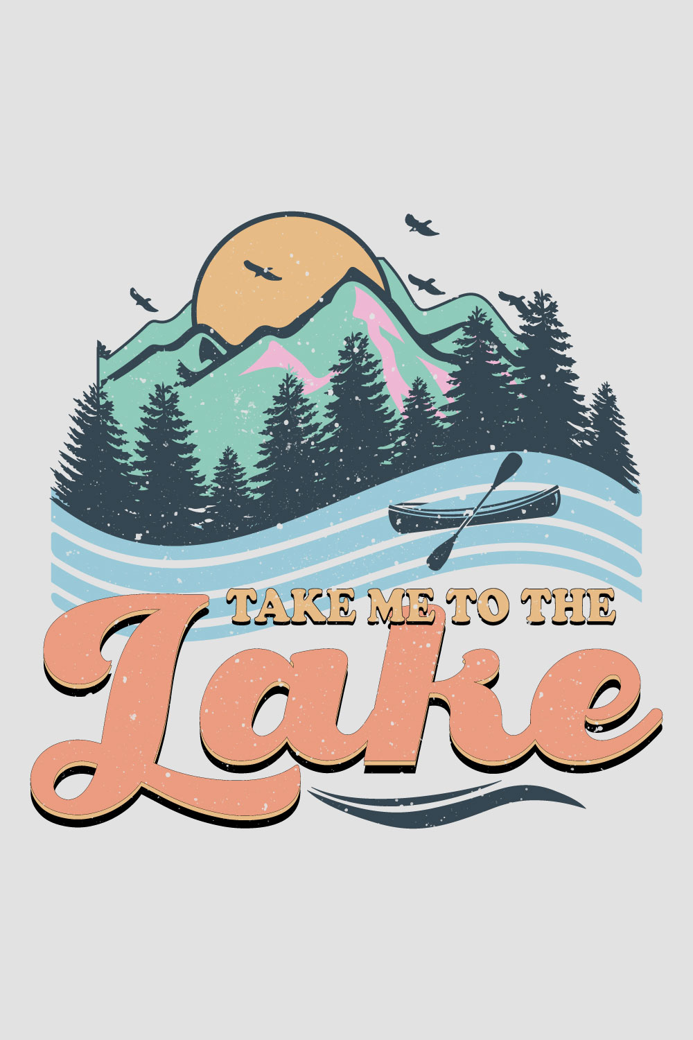 Lake Summer T-shirt Design pinterest preview image.