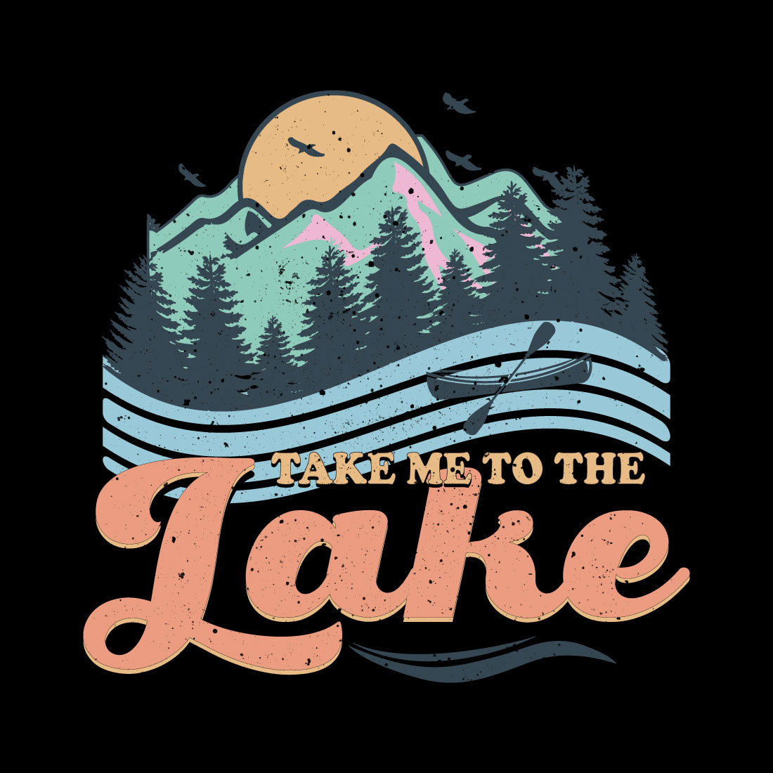 Lake Summer T-shirt Design preview image.