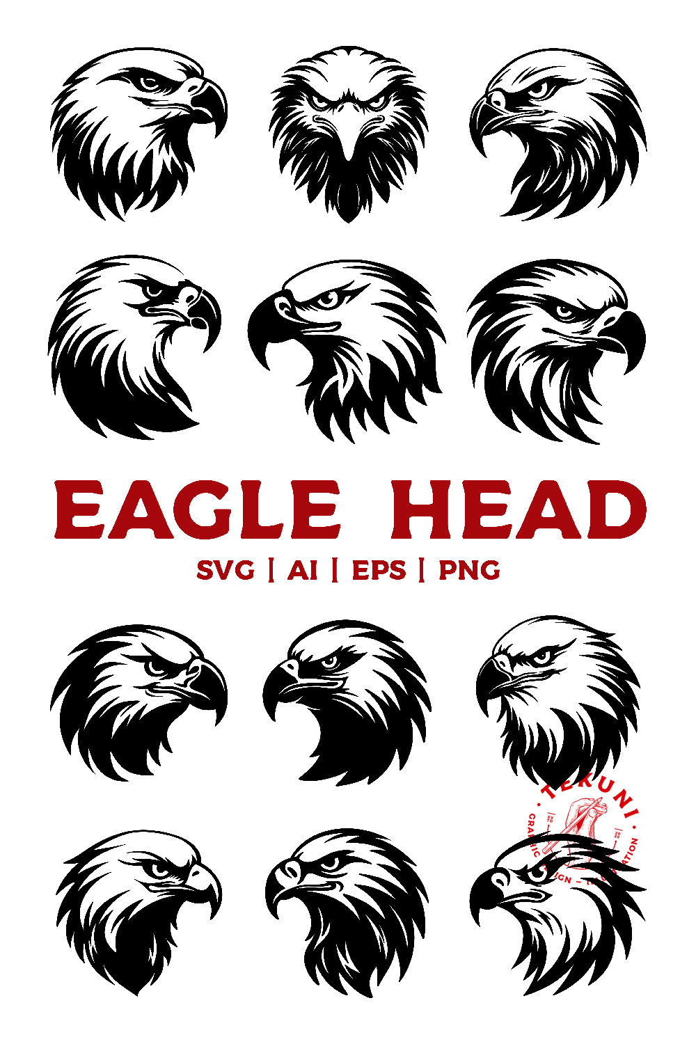 Eagle Logo Vector Bundle pinterest preview image.
