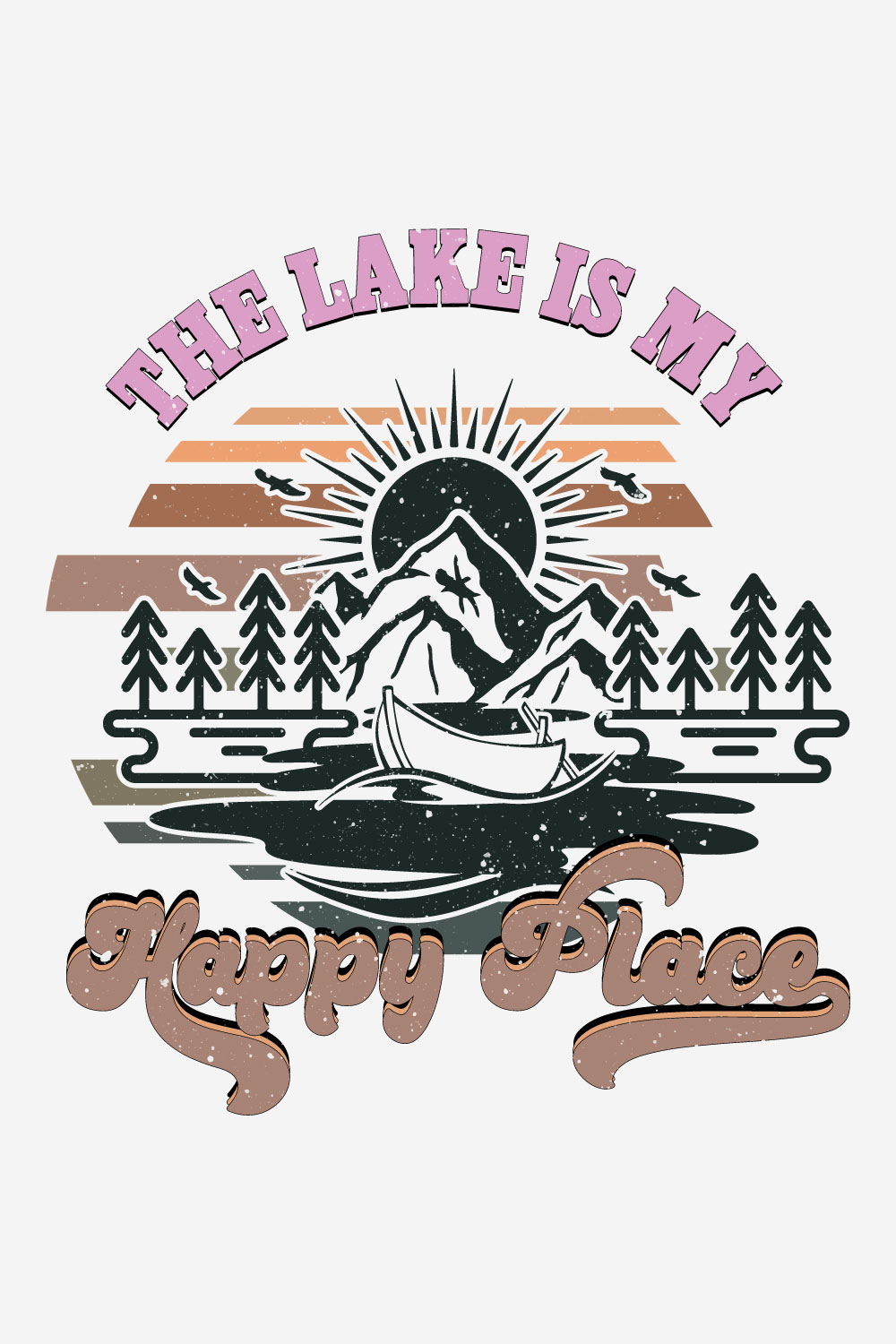 Lake Summer T-shirt Design pinterest preview image.