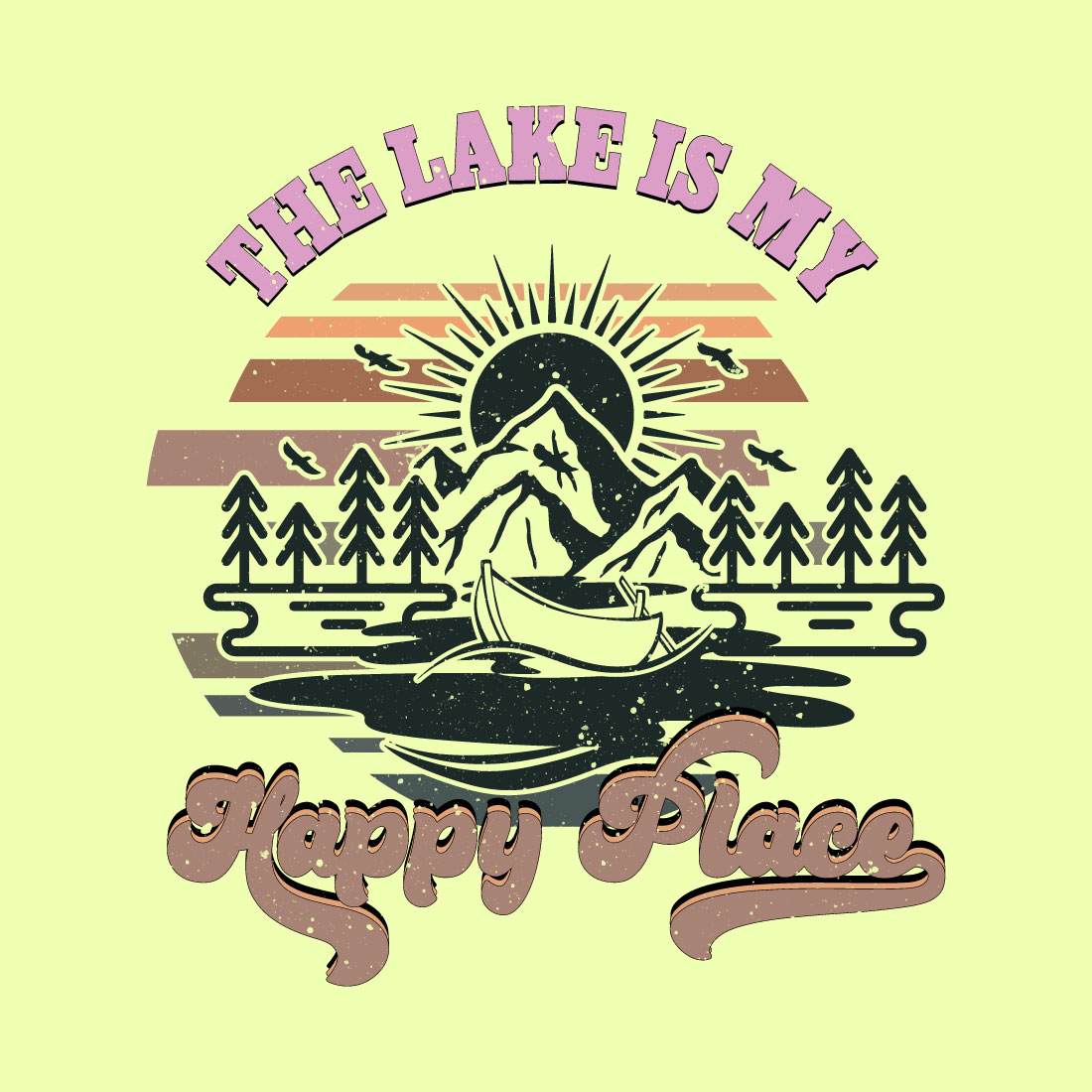 Lake Summer T-shirt Design preview image.