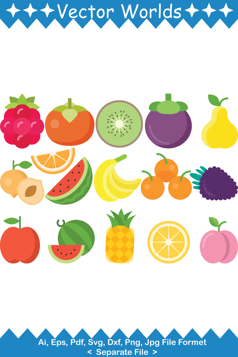 Fruit SVG Vector Design pinterest preview image.