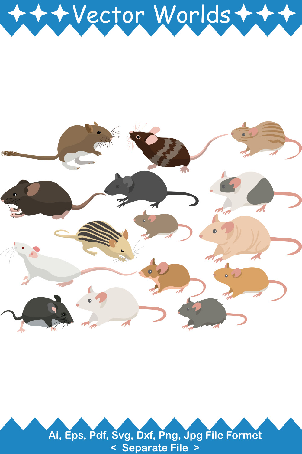 Rat SVG Vector Design pinterest preview image.