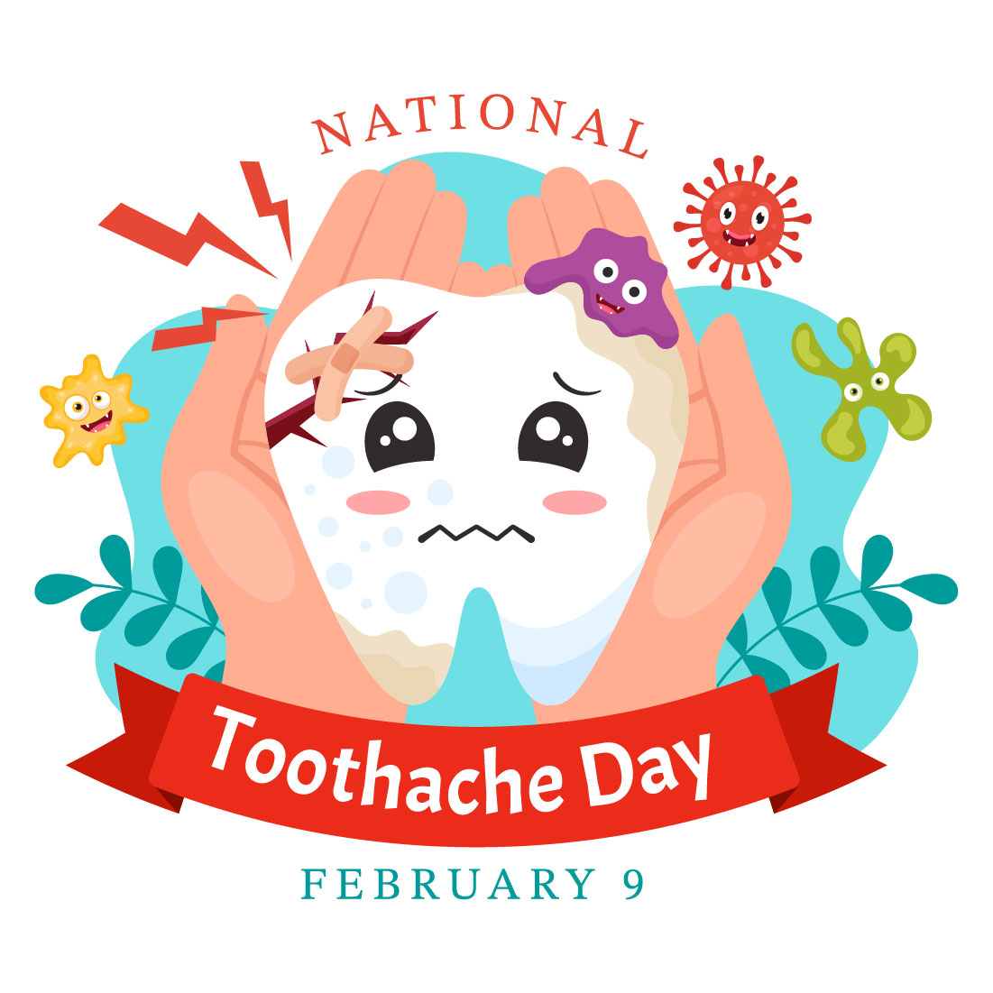 12 National Toothache Day Illustration cover image.