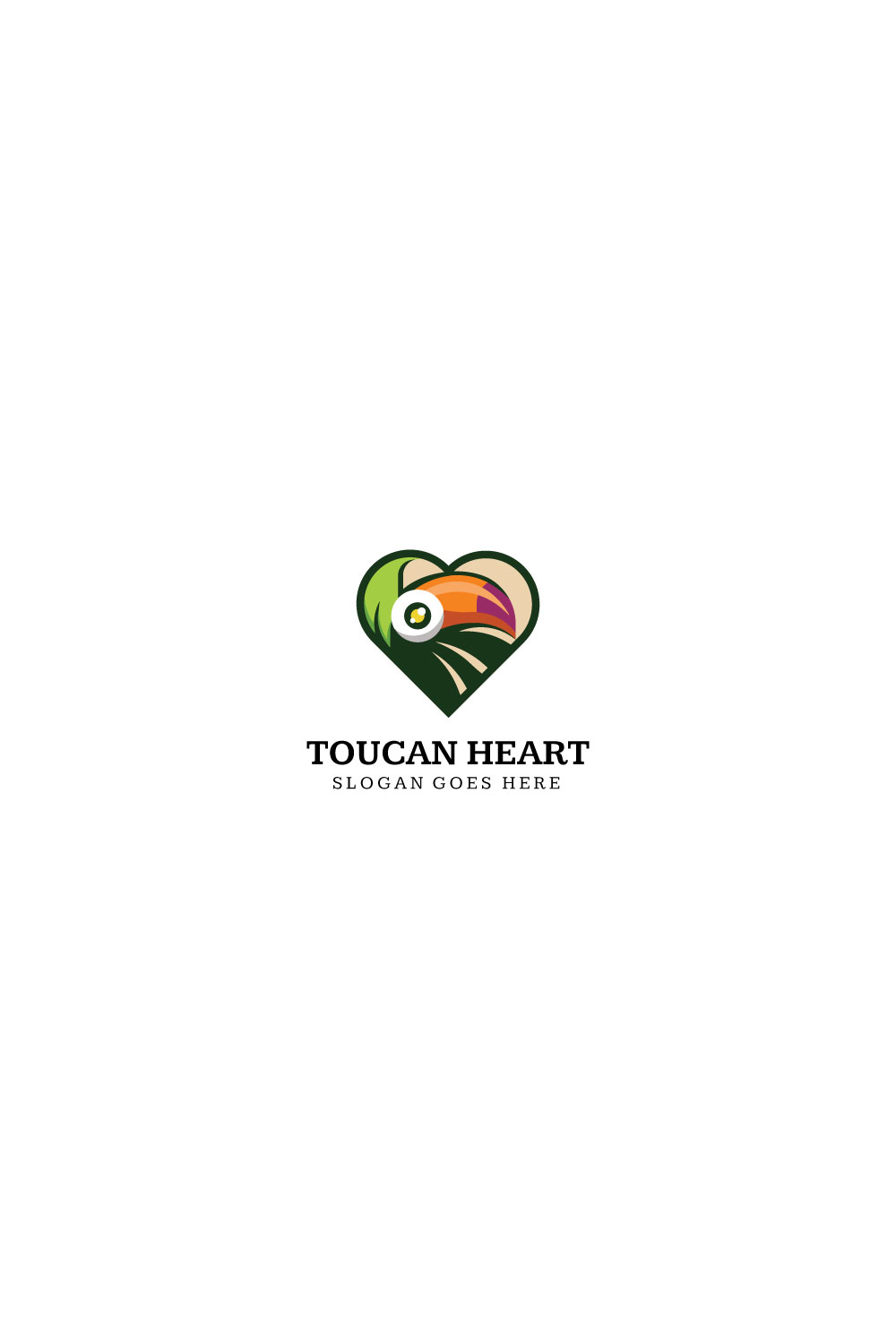 Toucan logo illustration vector flat design pinterest preview image.