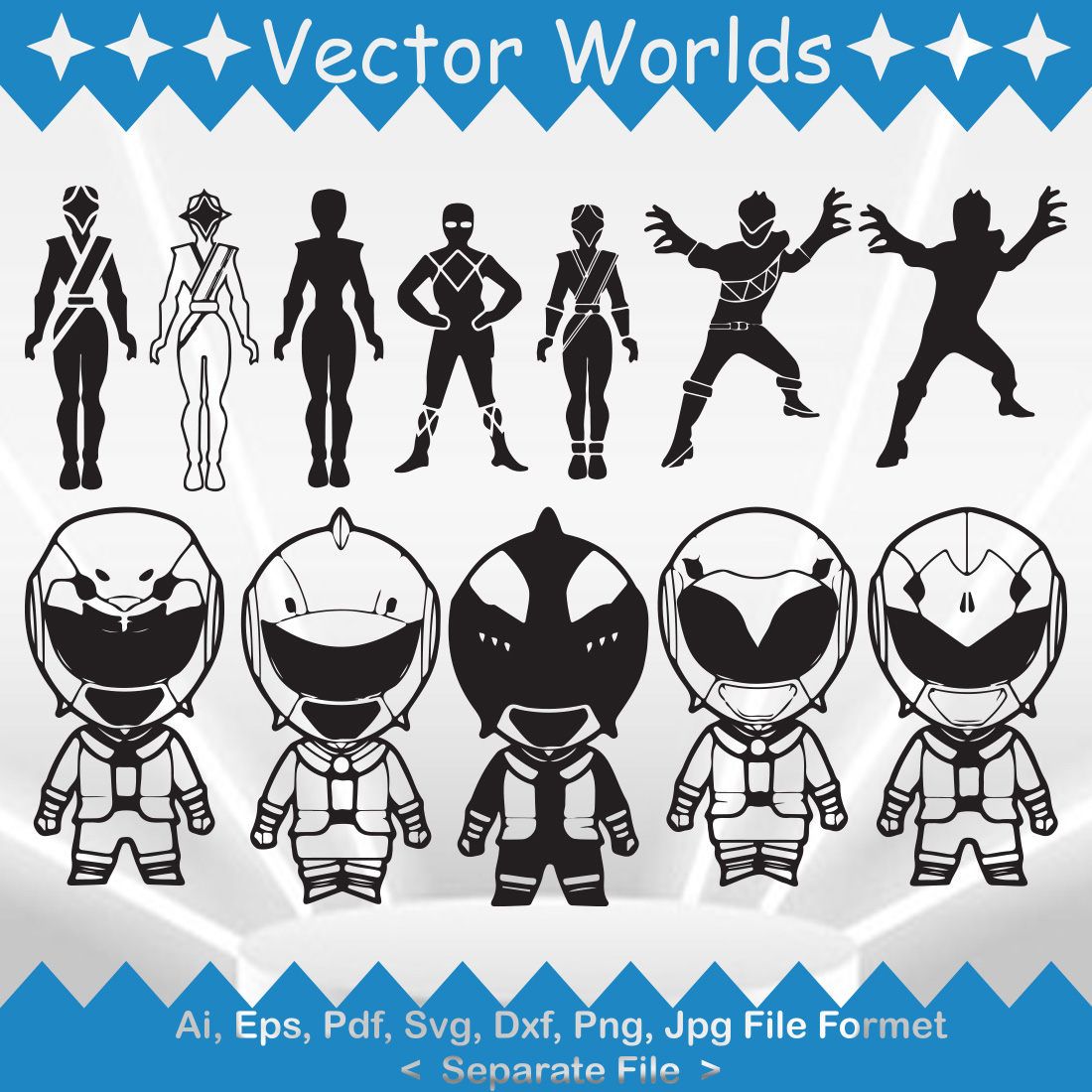 Power Ranger SVG Vector Design preview image.