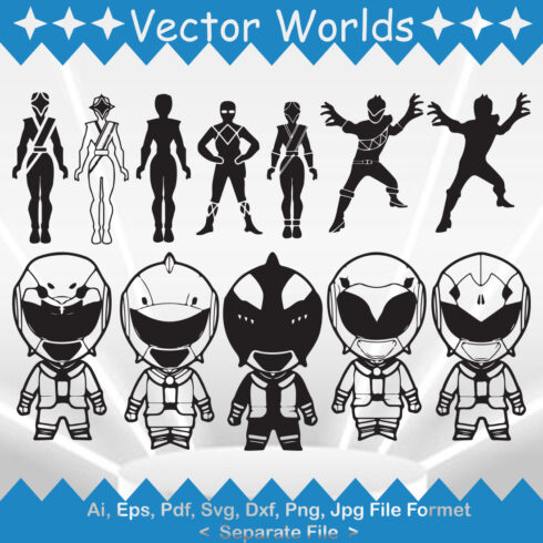 Power Ranger SVG Vector Design cover image.