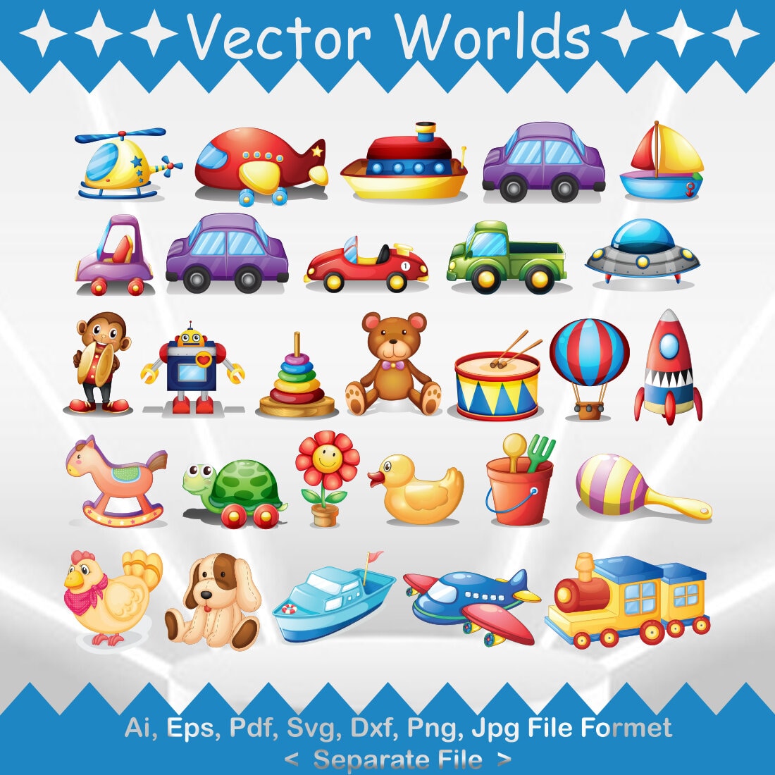 Toys Real SVG Vector Design preview image.