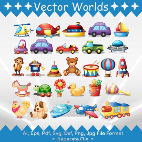 Toys Real SVG Vector Design cover image.