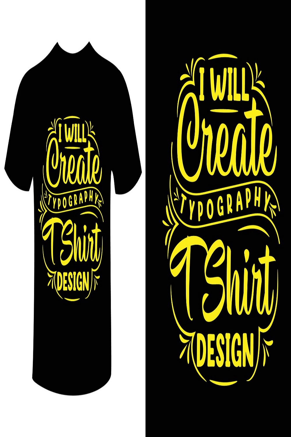 Typography t-shirt design pinterest preview image.