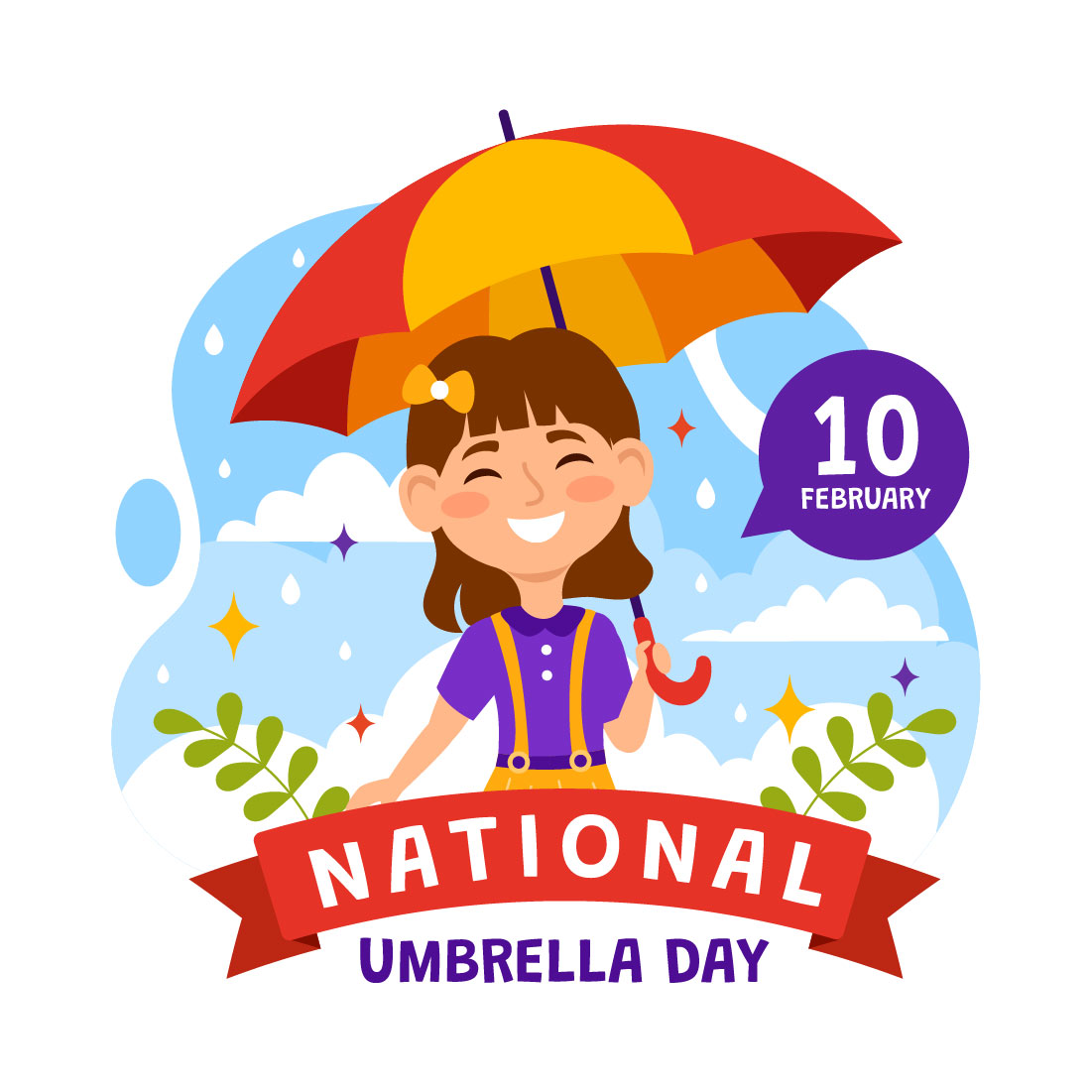12 National Umbrella Day Illustration cover image.