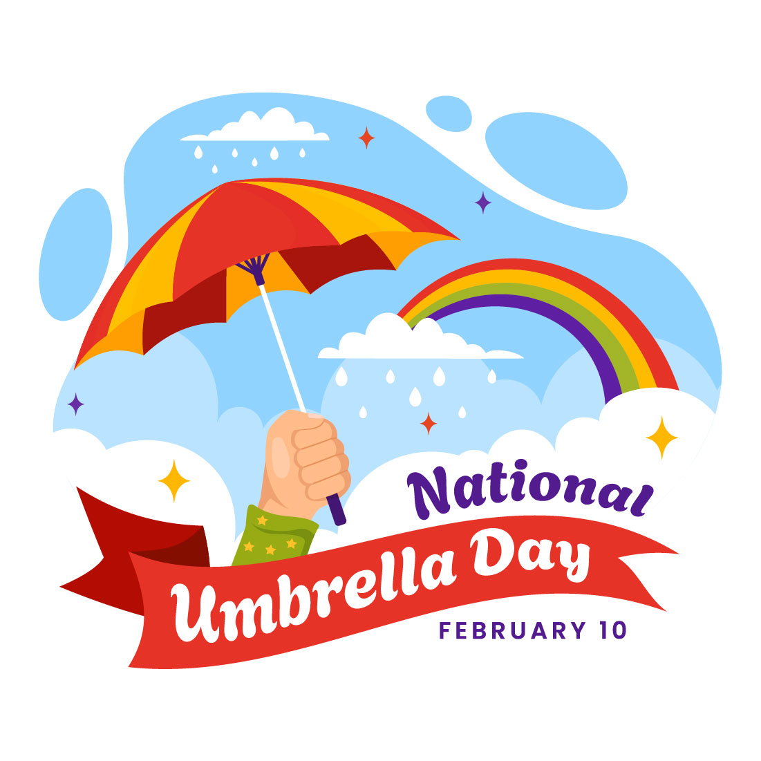 12 National Umbrella Day Illustration preview image.