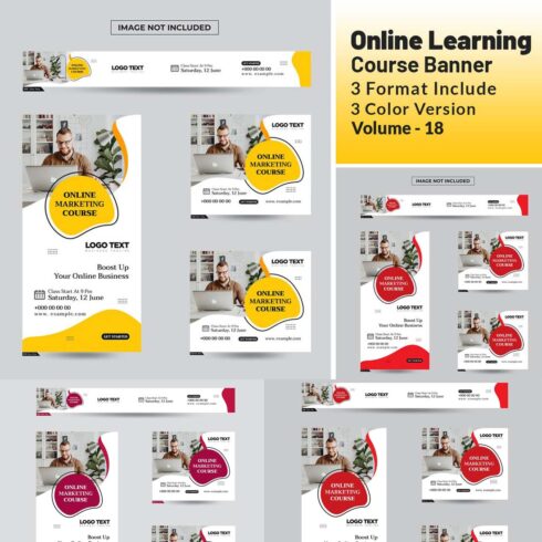 Online Courses Banner Design V-18 cover image.