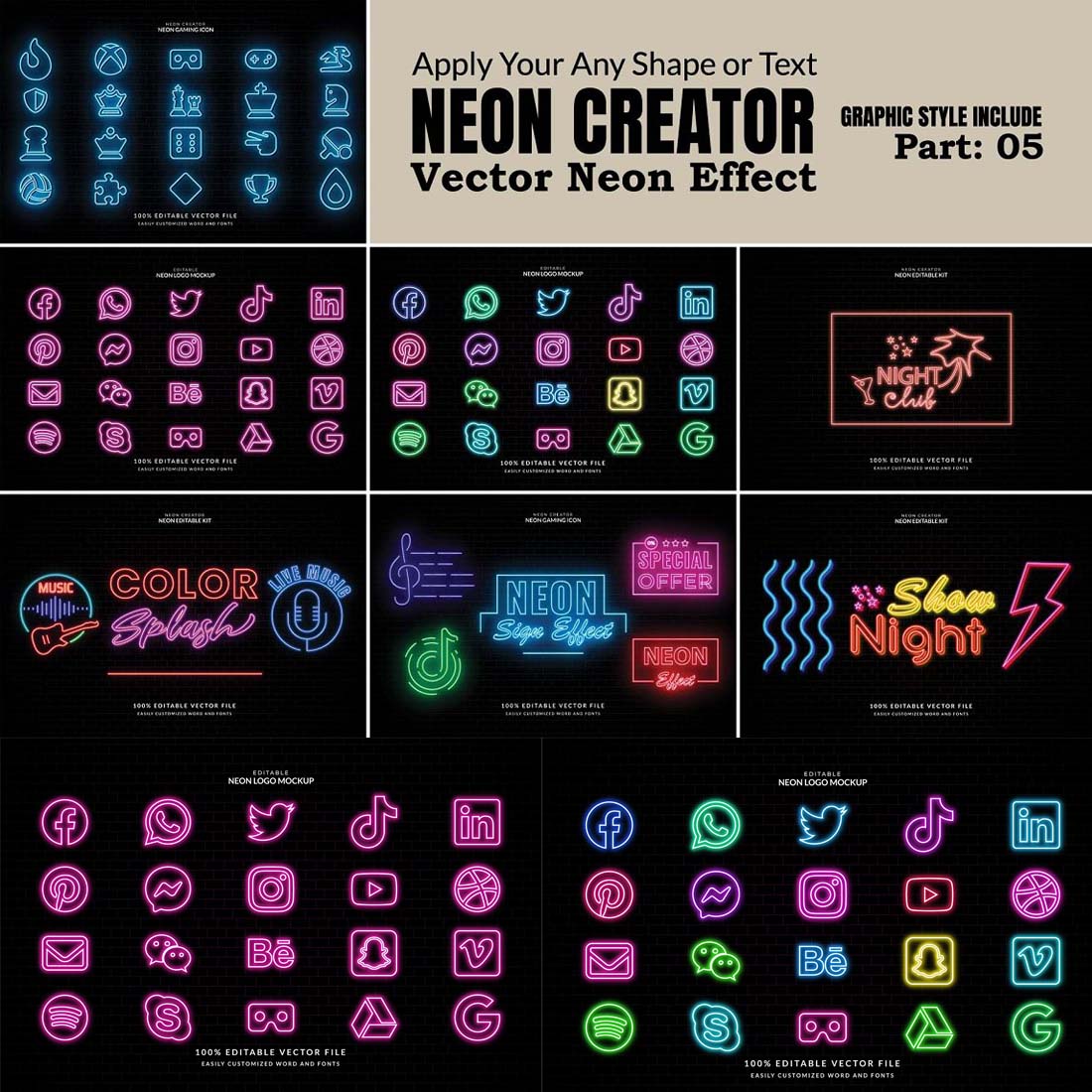 Mixed Neon Vector Effect cover image.