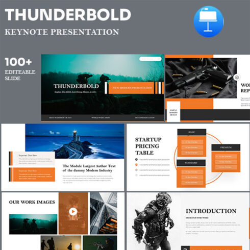 Thunder-Bold Keynote Presentation Template cover image.