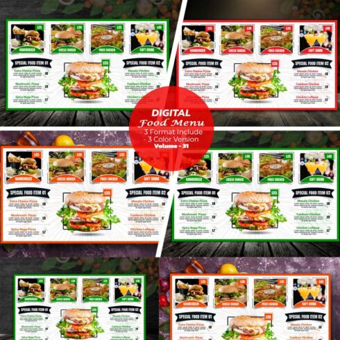 Fast food restaurant menu board cover image.