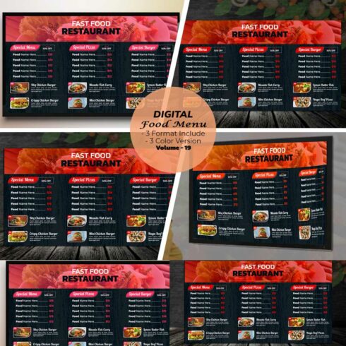 Digital Food Menu Design Template V-19 cover image.