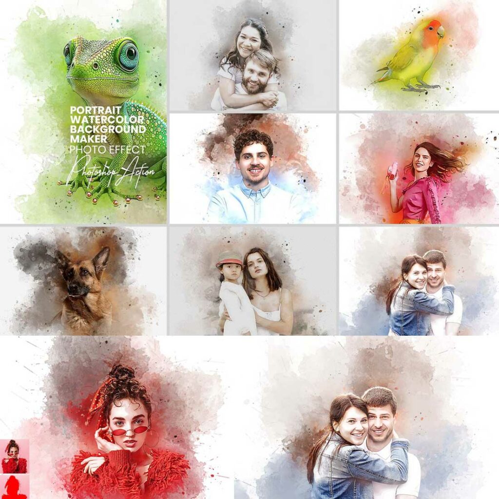 Portrait Watercolor Background Maker - MasterBundles