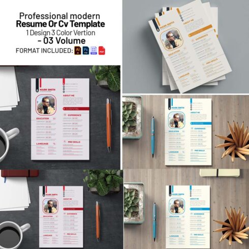 Modern Resume Or Cv Template cover image.