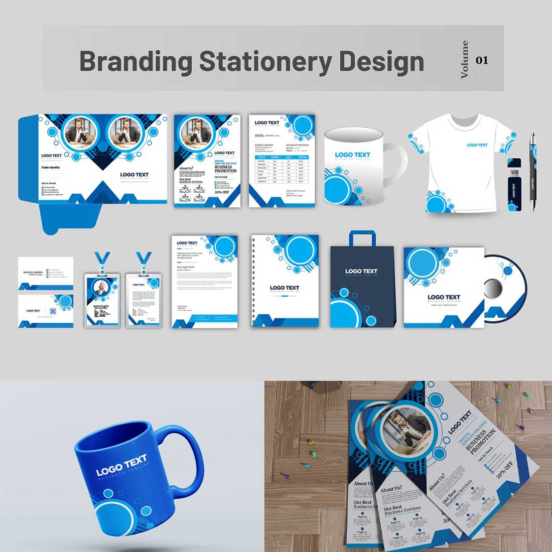Corporate Branding Stationery Design V-01 cover image.