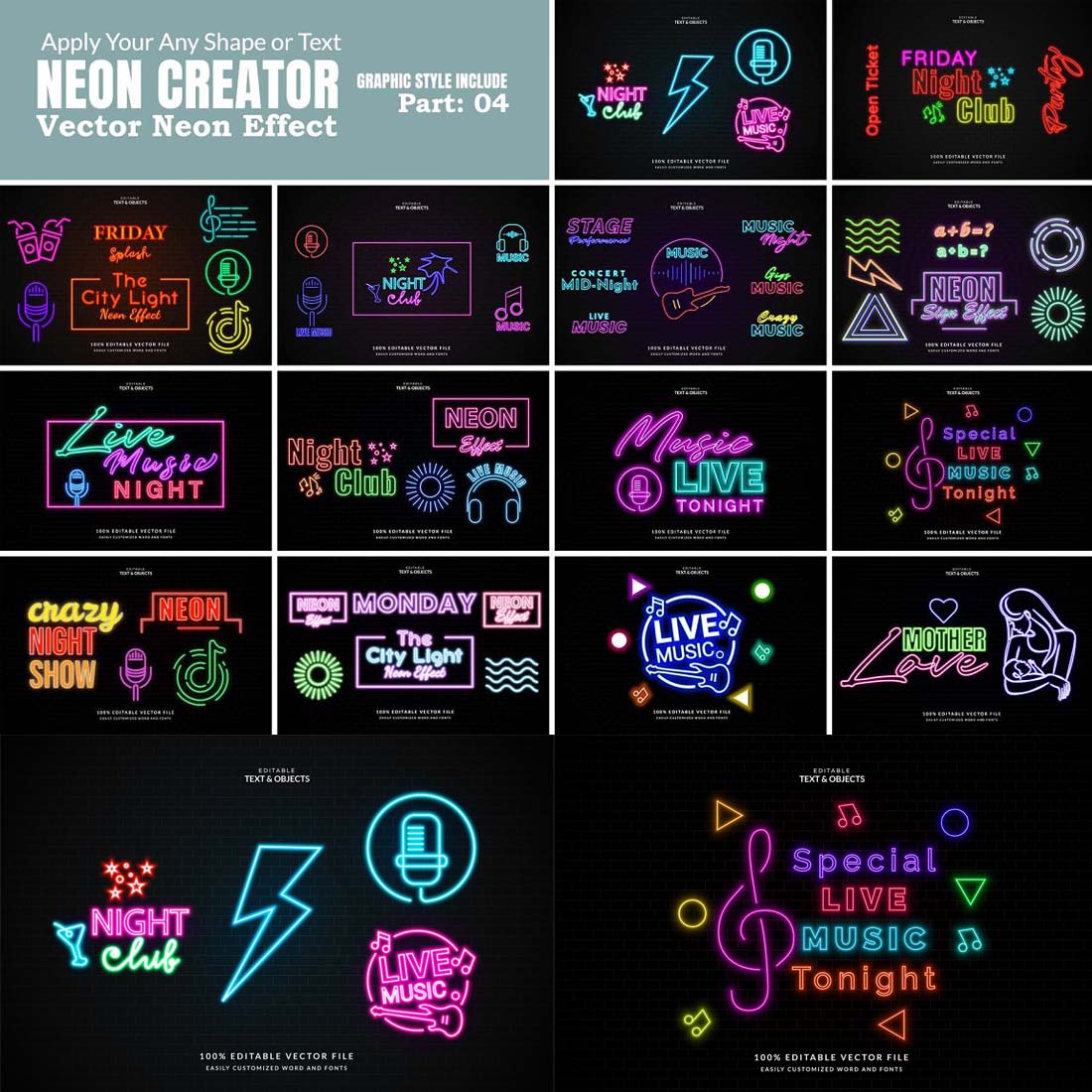 Vector Neon Kit Design Effect cover image.