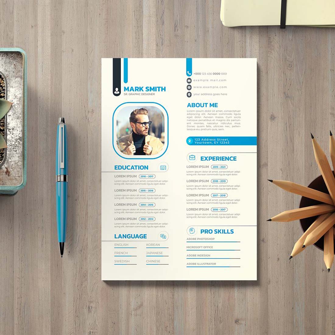 Modern Resume Or Cv Template preview image.